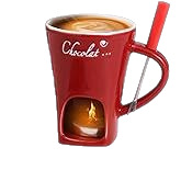 Caldera de chocolate caliente taza de cerámica taza y tenedor helado taza de queso queso regalo para los amantes