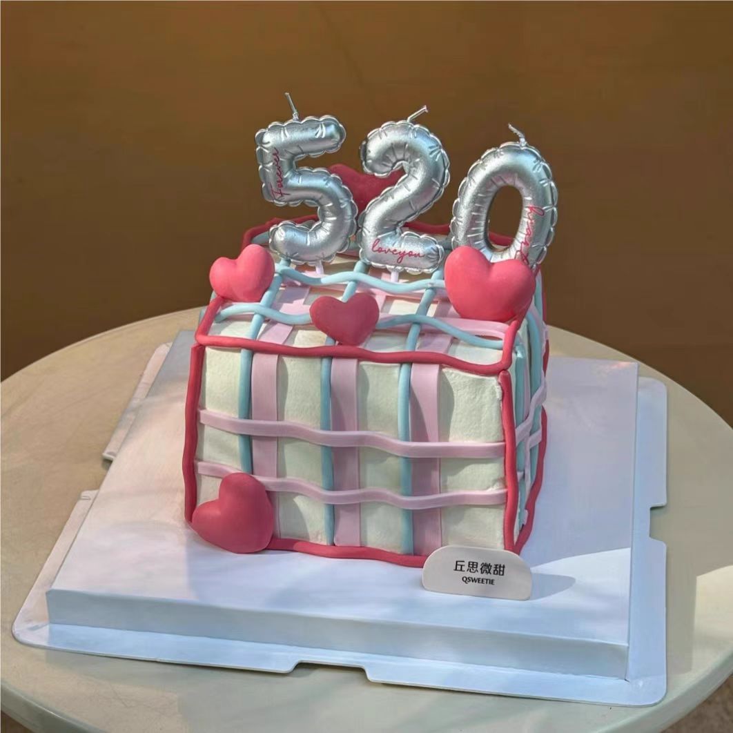 520 globo del día de San Valentín vela digital plateada decoración de pastel confesión pareja aniversario vacaciones complemento de horneado