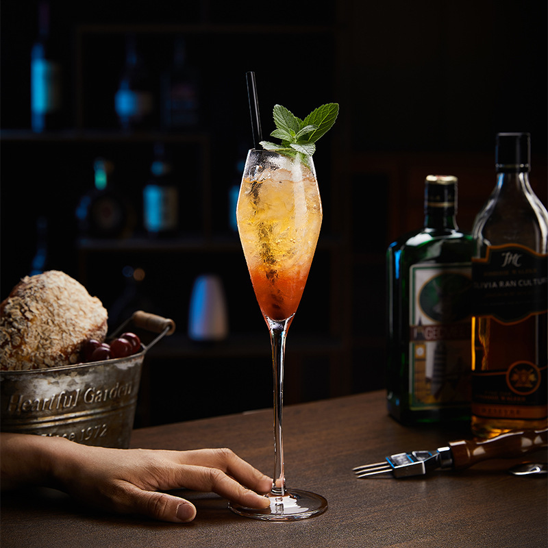 Bar creativo alto cristal taza de champán caja de regalo set de taza de vino burbujeante taza de cóctel casa taza de vino tinto