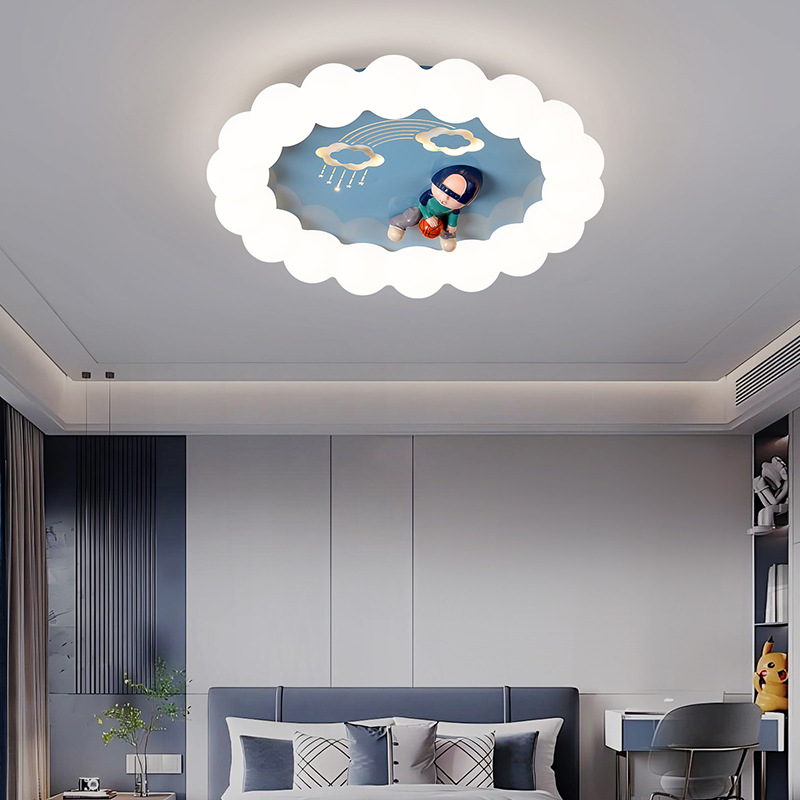 Daguanyuan Rainbow Cloud Cartoon Habitación para niños Luces de techo Protección ocular Dormitorio para niños y niñas Luces de habitación de moda moderna