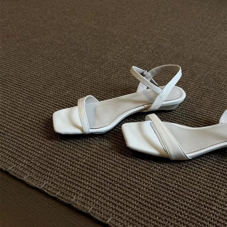 Minimalistic retro summer sandals with a strap