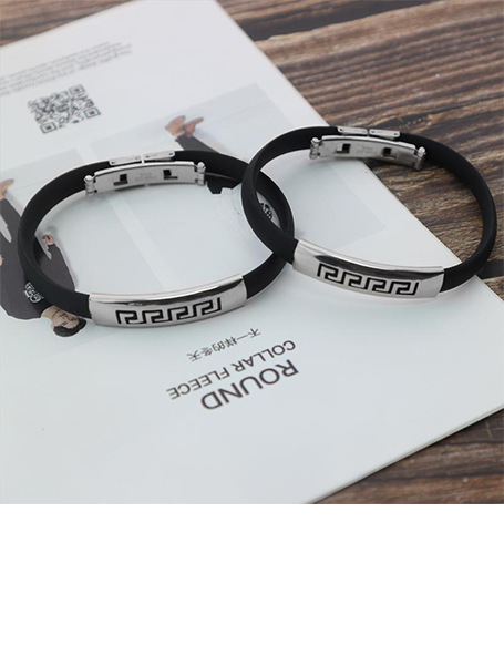 Retro, Punk Style Retro Punk Solid Color 304 Stainless Steel Pu Leather Polishing Men's Bangle Men Cord & Leather Bracelets