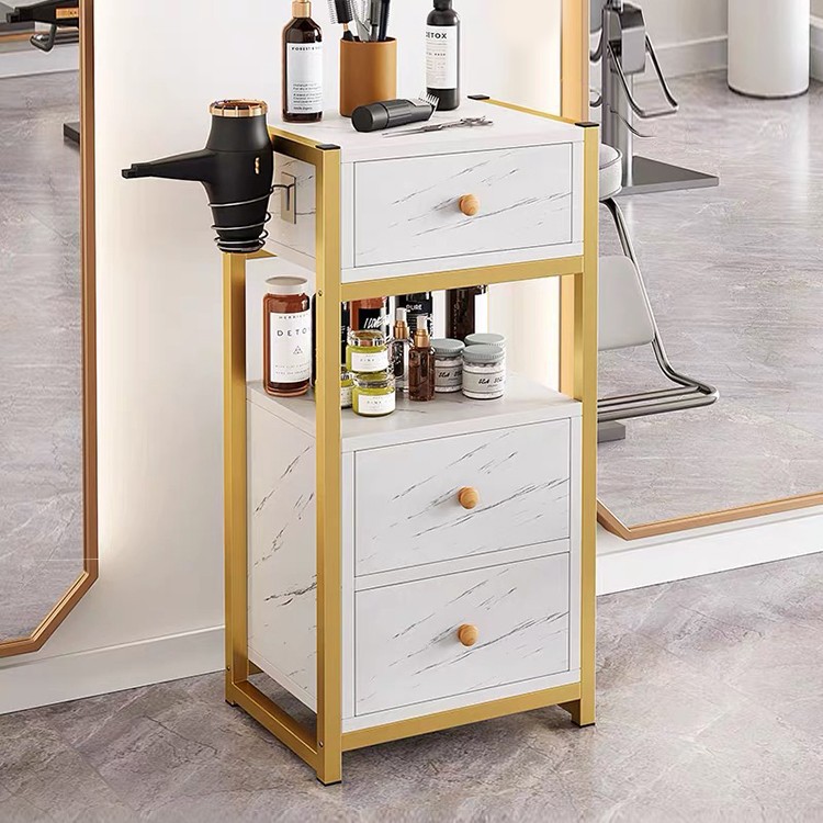 Armario de peluquería, instrumento, mesa de herramientas, armario de herramientas de corte de pelo, estante de almacenamiento de cochecito de salón de belleza