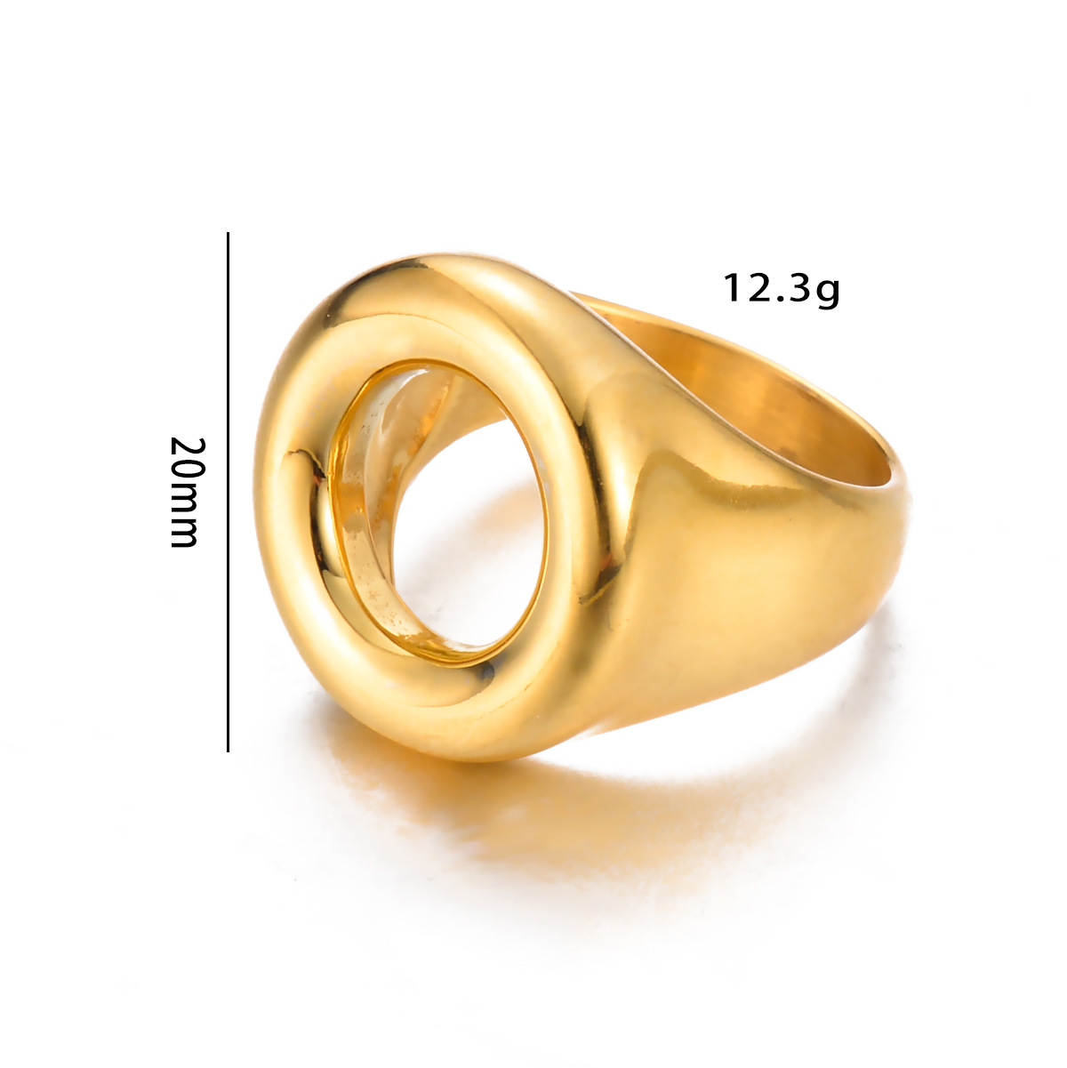 15g Weight PVD Coated Geometric 304 Stainless Steel Simple Style Waterproof Non Tarnish Rings