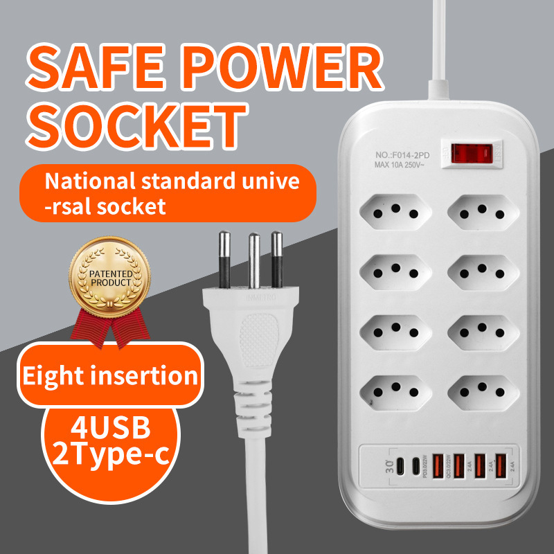 Exportaciones de comercio exterior inteligentes para Brasil enchufe de enchufe 3 / 4 / 5 / 6 con enchufe de alimentación 3USB