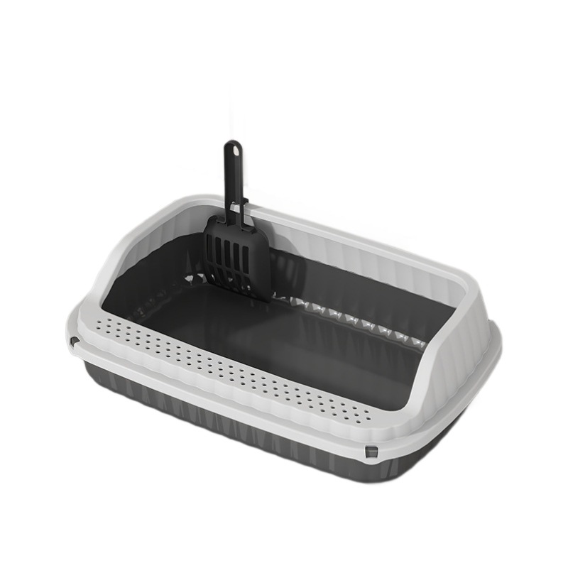 Vassoio anti-schizzi semi-chiuso extra large per lettiera e rifiuti per gatti_voghion.com