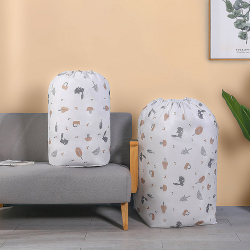 Cartoon round drawstring quilt quilt bag storage dustproof moving packing bag kindergarten waterproof storage bag wholesale