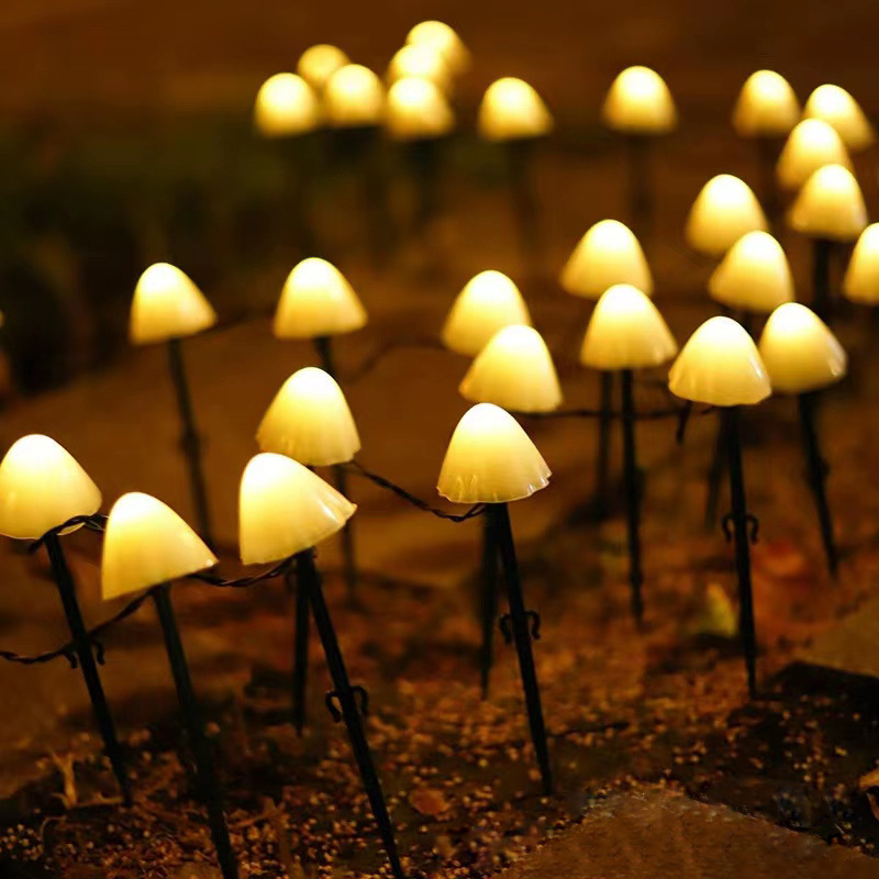 LED solar ground mushroom light string outdoor courtyard scenic area decorative lantern flashing dream scene arrangement