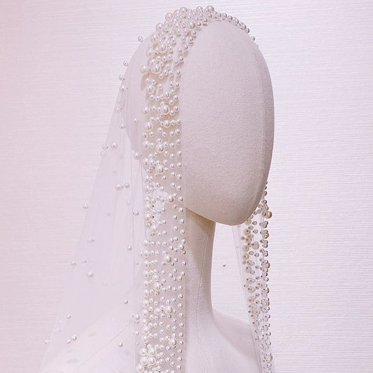 Korean long hair accessory from pearl for photo sessions