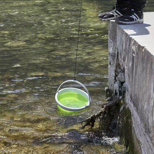 Outdoor folding silicone thickened bucket household car washing fishing bucket travel portable portable fishing bucket