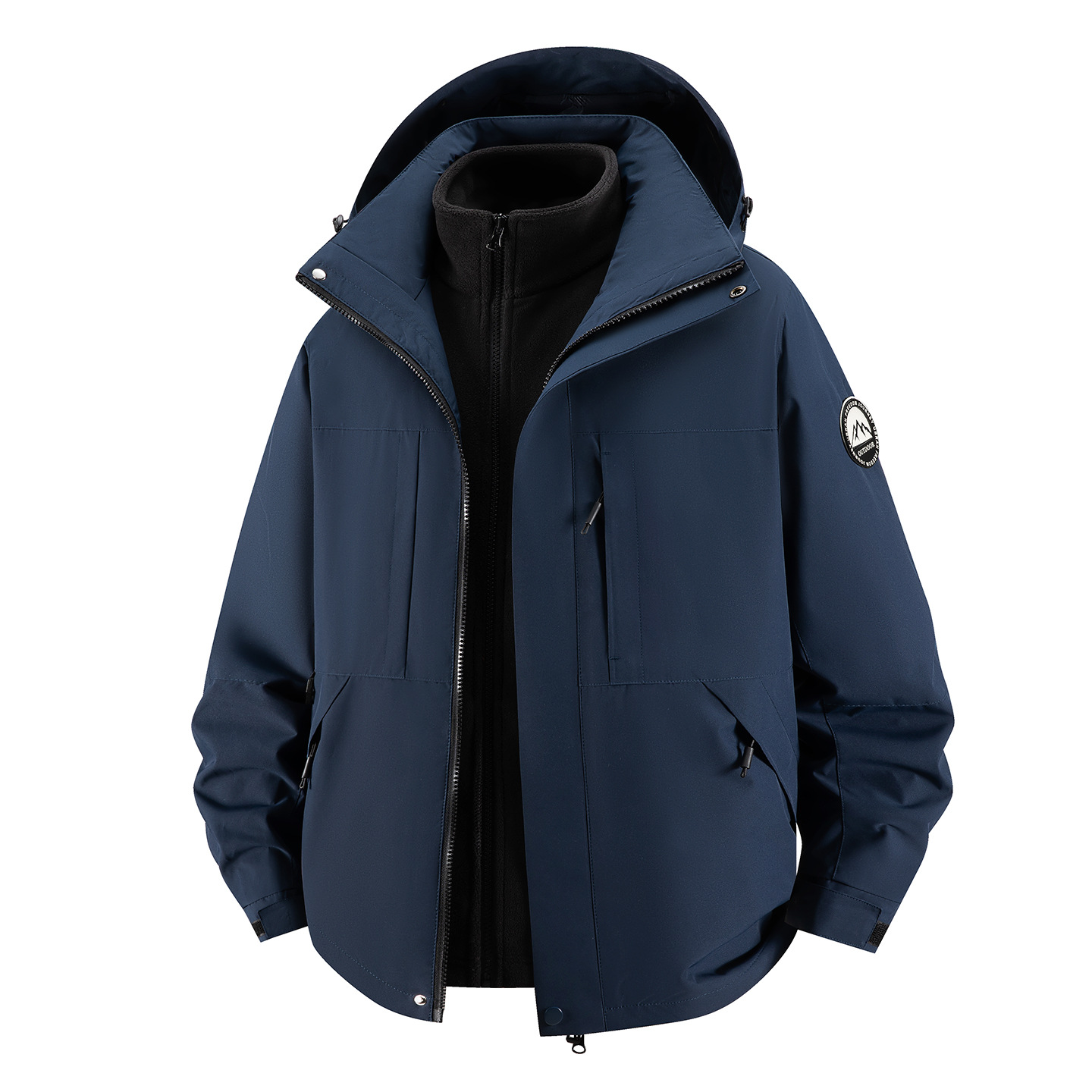 Cross-Border Outdoor Two-Piece Jacket for Men and Women, Multifunctional Three-In-One Couple Ski Mountaineering Clothing Work Team