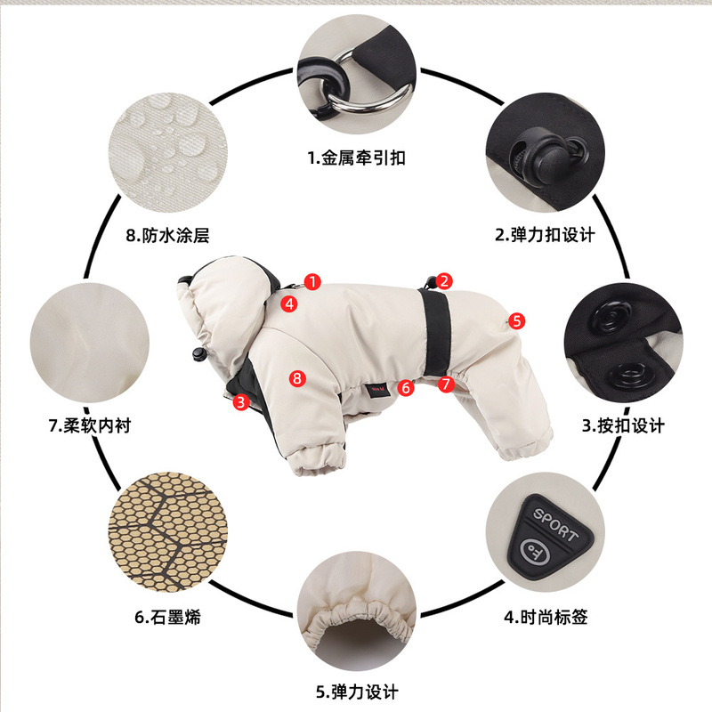 ソース工場クロスボーダーペット犬服秋と冬防水厚く暖かい犬服ペット四本足綿服卸売|undefined