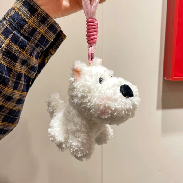 Naked dog with sink rope