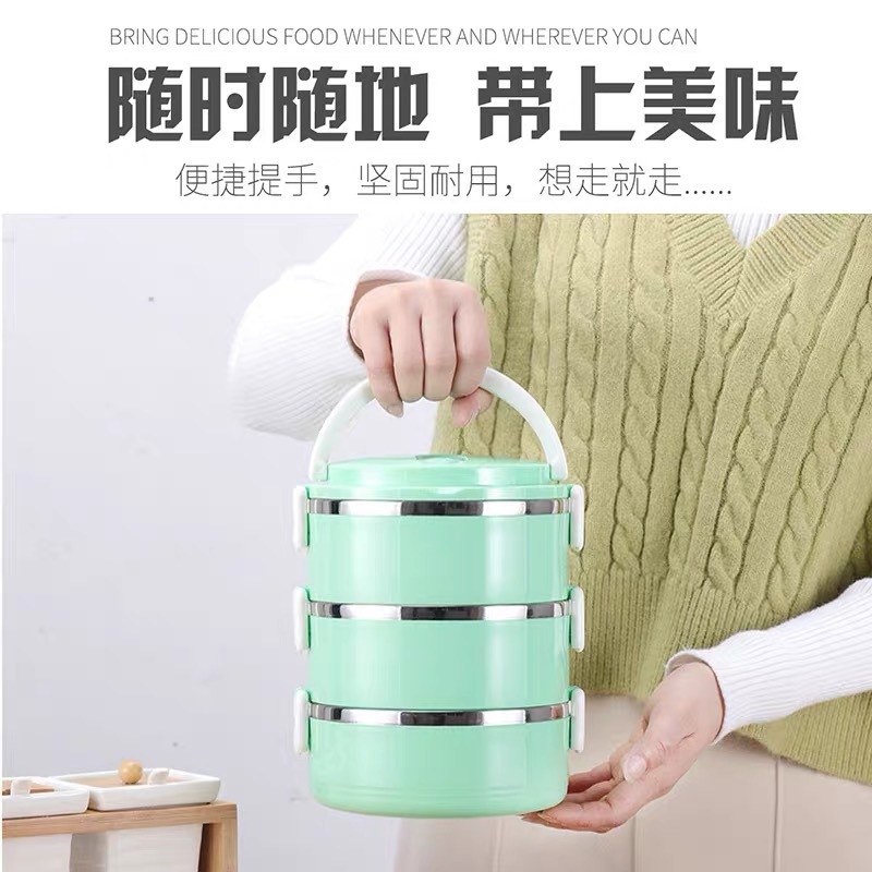 Caja de almuerzo térmica de acero inoxidable para oficina