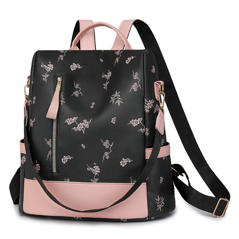 Mochila para mujer 2024 nueva textura de cuero suave moda bolsa de viaje versátil ocio bolsa de mamá de gran capacidad