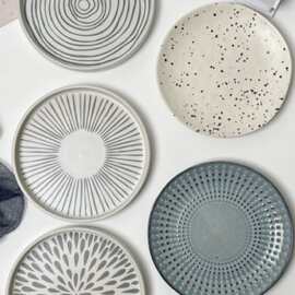 日式ins风简约创意家用陶瓷早餐平盘子西餐点心网红牛排餐具微瑕