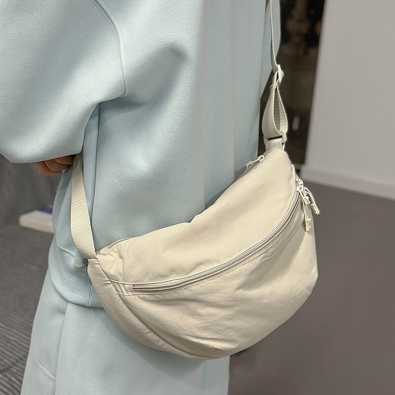 Japanese-Style Ultra-Light Waterproof Crossbody Bag Nylon Unisex Versatile Shoulder Bag Dumpling Bag Cycling Backpack Chest Bag