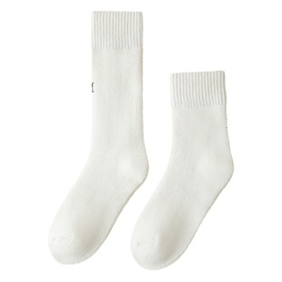 Socks women's mid-calf length socks winter fleece-lined thickened warm Terry socks autumn and winter women's sleep confinement socks stockings
