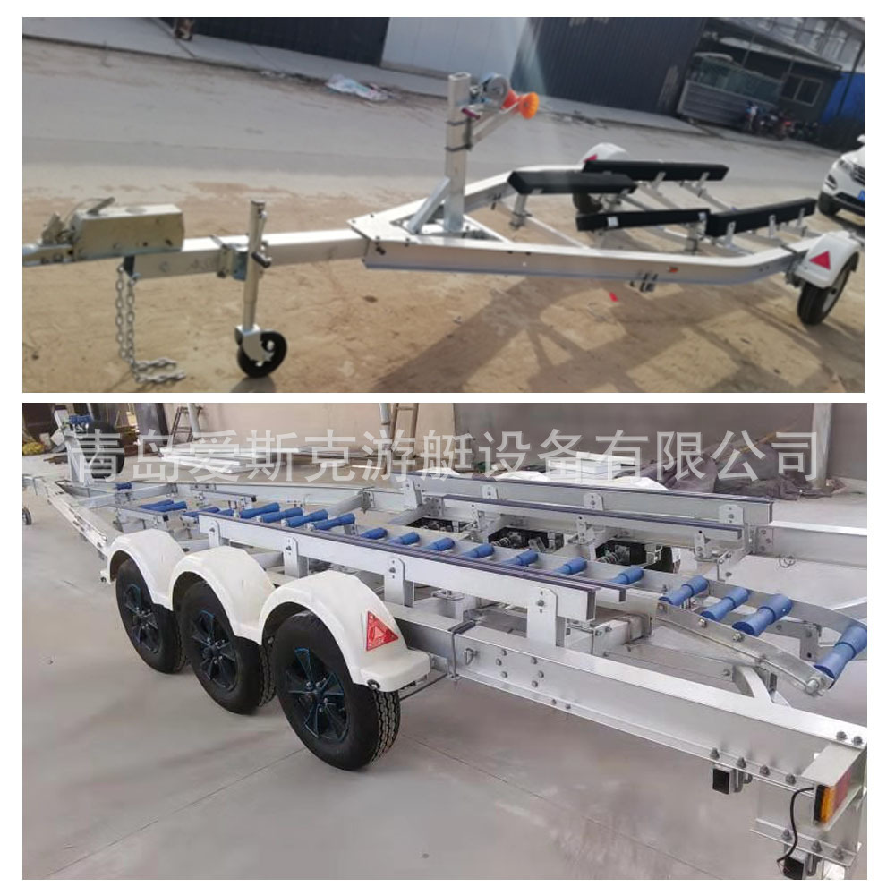 超长超重重型铝合金船用拖车，出口标准铝合金拖车架