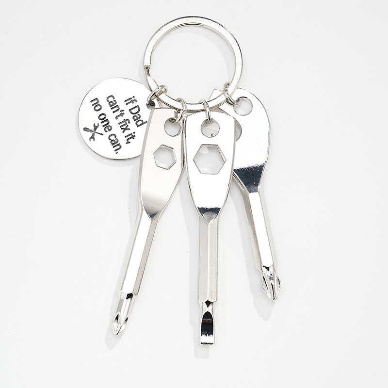 43g Weight Keychain Classification 1 Piece Quantity Daily Occasion Alloy Material Father'S Day Festival Bottle Opener, Screwdriver Pattern Men's Gender Simple Style Style Simple Style Bottle Opener Screwdriver Alloy Father'S Day Men's Keychain 9