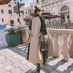 2024 Autumn and Winter Mid-length Coat New Woolen Coat Women's Coat Trendy All-match Coat Women's Elegant Slimming