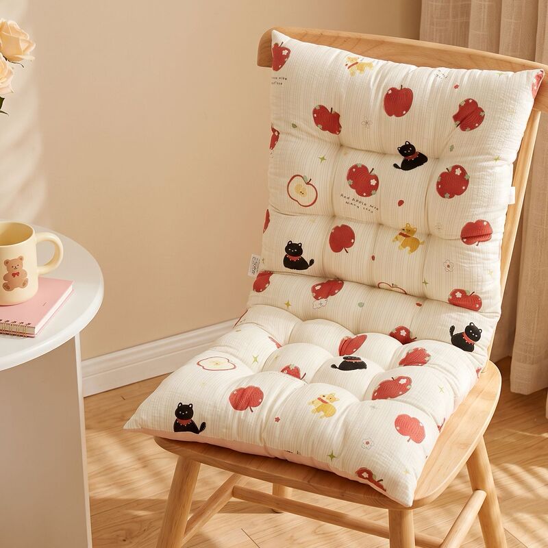 Cute, all-in-one folding chair cushion with integrated seat and backrest, suitable for home, office, and study, providing comfortable support with tie-down straps, and can be used as a floor cushion Cute, all-in-one folding chair cushion with integrated seat and backrest, suitable for home, office, and study, providing comfortable support with tie-down straps, and can be used as a floor cushion