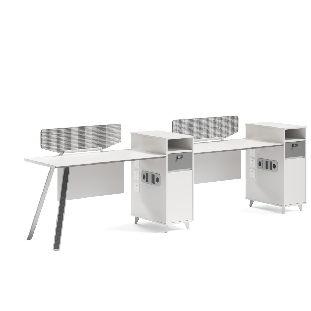 Combinación de escritorio y silla de oficina Personal simple y moderno 6 puestos de trabajo 4 puestos de oficina de personal de la empresa 4 puestos de oficina de personal