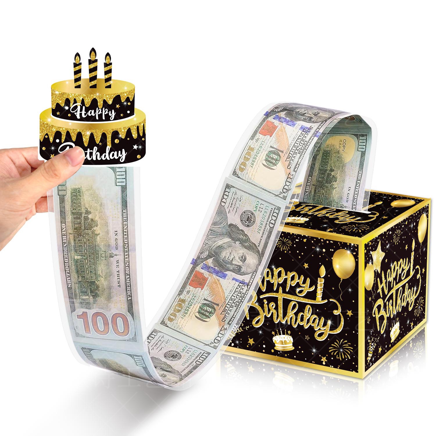 Caja de dinero de decoración de fiesta de cumpleaños sorpresa transfronteriza accesorios de diseño de Ambiente de cumpleaños
