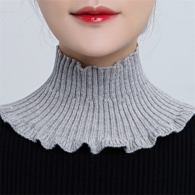 [Hilo con núcleo amigable para la Piel] bufanda de mujer pullover primavera y otoño cálido cuello de protección cervical collar falso decorativo lana de punto