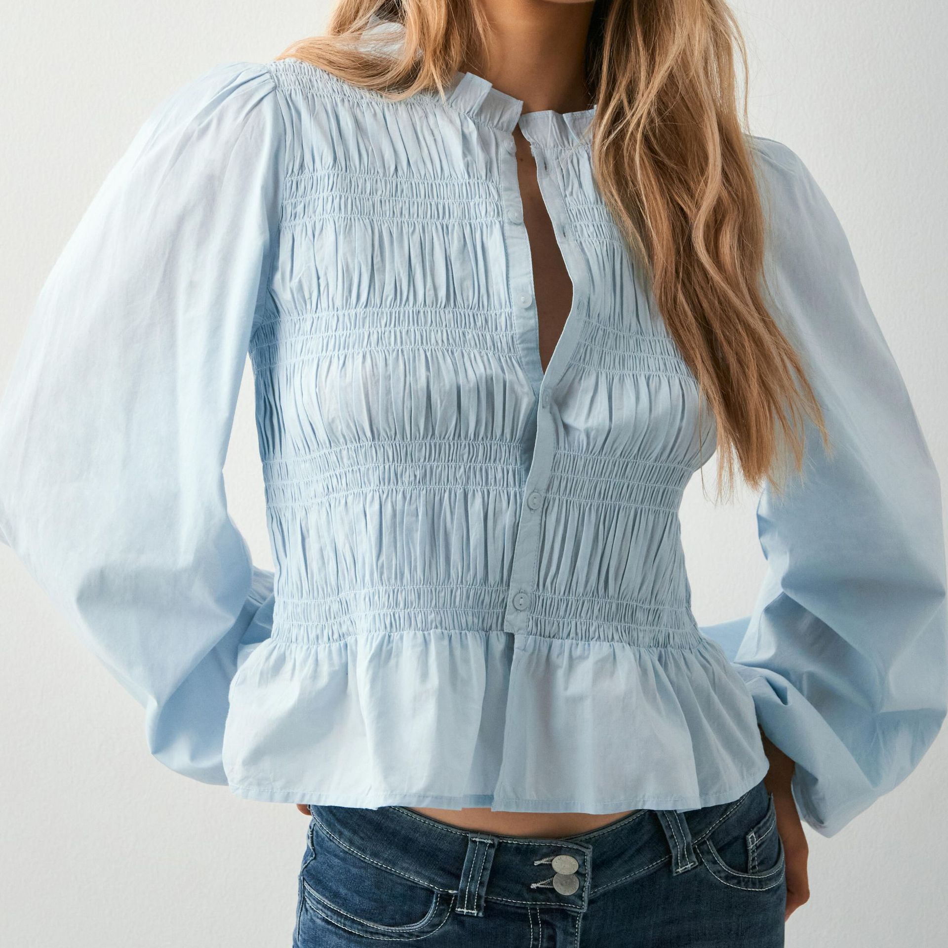 Solid Colour Slim-fit Cardigan Shirt For Women Casual Versatile_voghion.com
