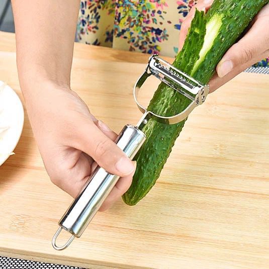 Multifunctional dual-purpose stainless steel smiling face peeling knife vegetable and fruit grater apple peeler kitchen gadgets