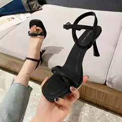 Huiliya Women's High Heel Sandals, Stiletto Heel, Sexy Fairy Style Open Toe One-Strap Buckle Sandals 738-BR2