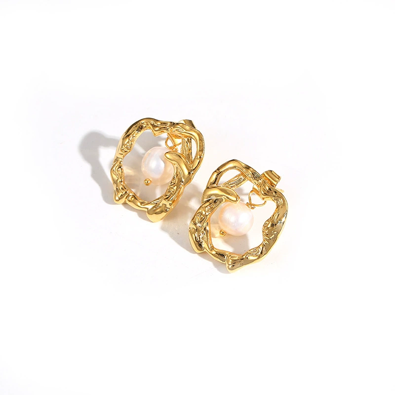 Organic brand fashionable small design earrings from pearl, internet celebrity, light luxury style, trend of season