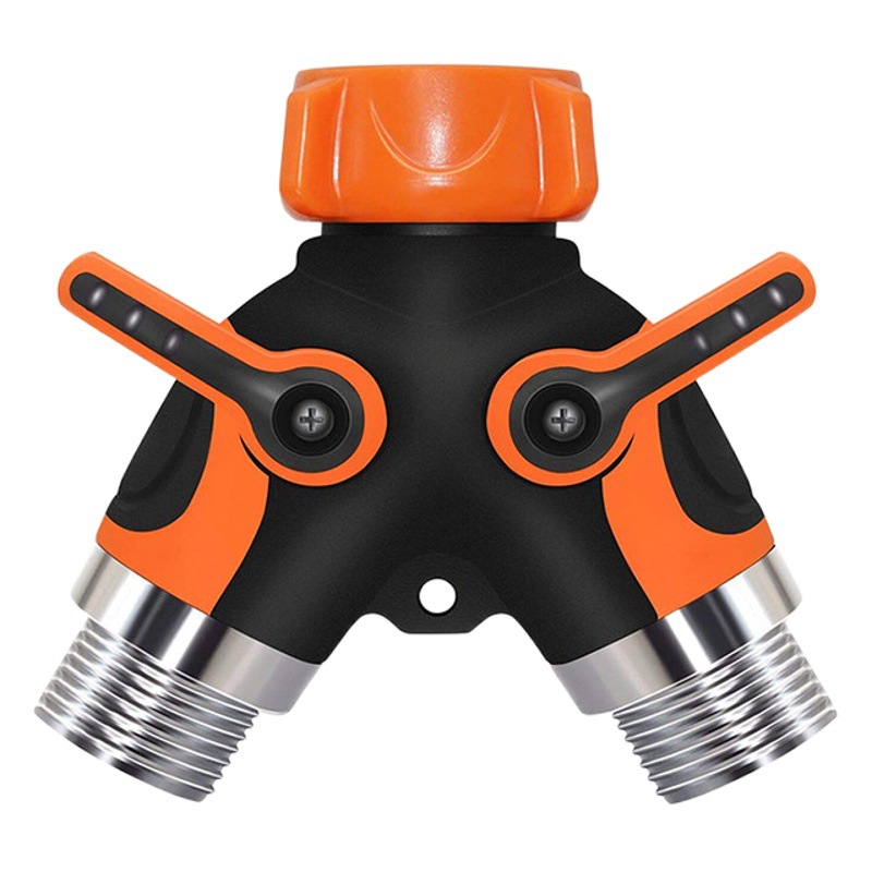 3/4 "tipo Y conector de plástico de dos vías conector recubierto de tornillo estándar Americano 6 puntos agua de riego válvula de cierre conector de tubería de agua