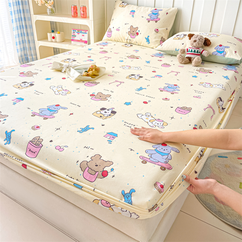 2025 nueva cama de algodón 100 cubierta de cama de algodón puro cubierta de colchón de dibujos animados cubierta de cama para niños cama individual 2