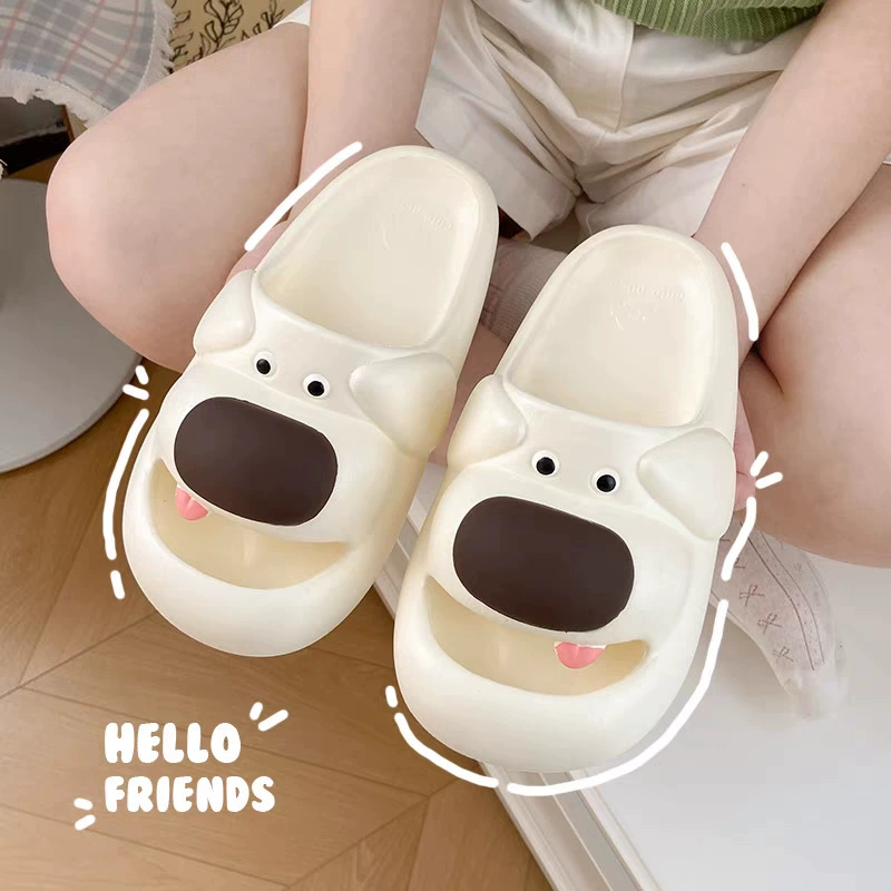 Язык щенок тапочки женский 2025 летний новый крытый дом противоскользящий толстый подошв