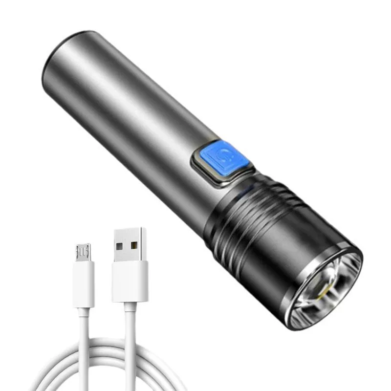 Фонарь с USB-зарядкой, металлический маленький телескопический флуоресцентный браслет, алюминиевый сплав