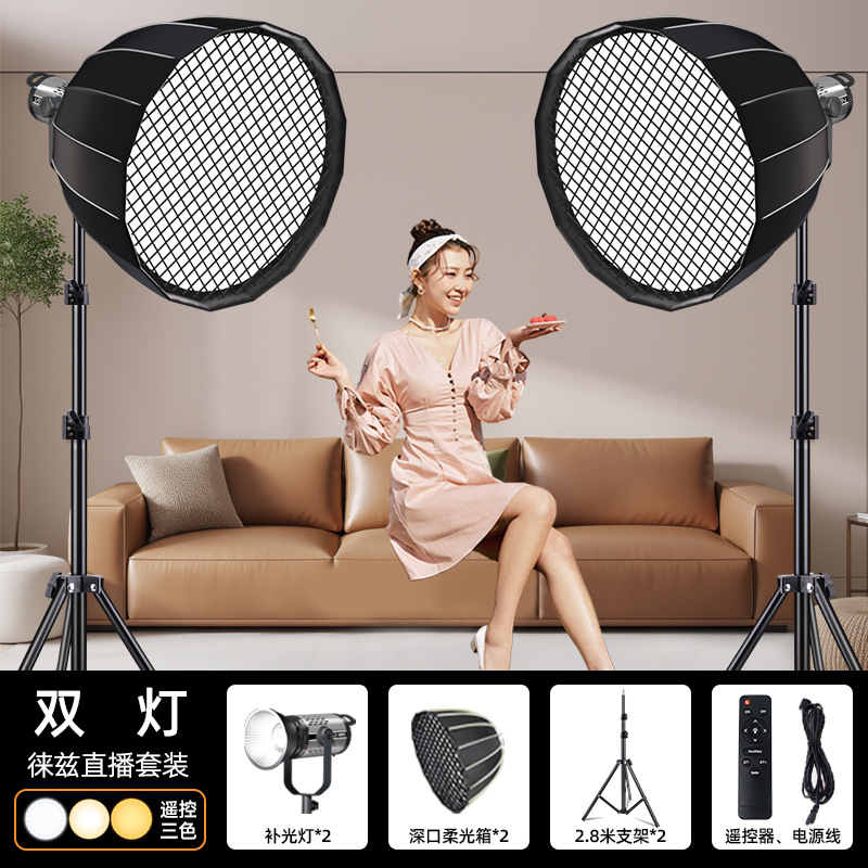 Lámpara de relleno de transmisión en vivo profesional, luz de sala de transmisión en vivo, 300W, fotografía, ropa, fotografía, fotografía, fotografía de retrato, luz suave