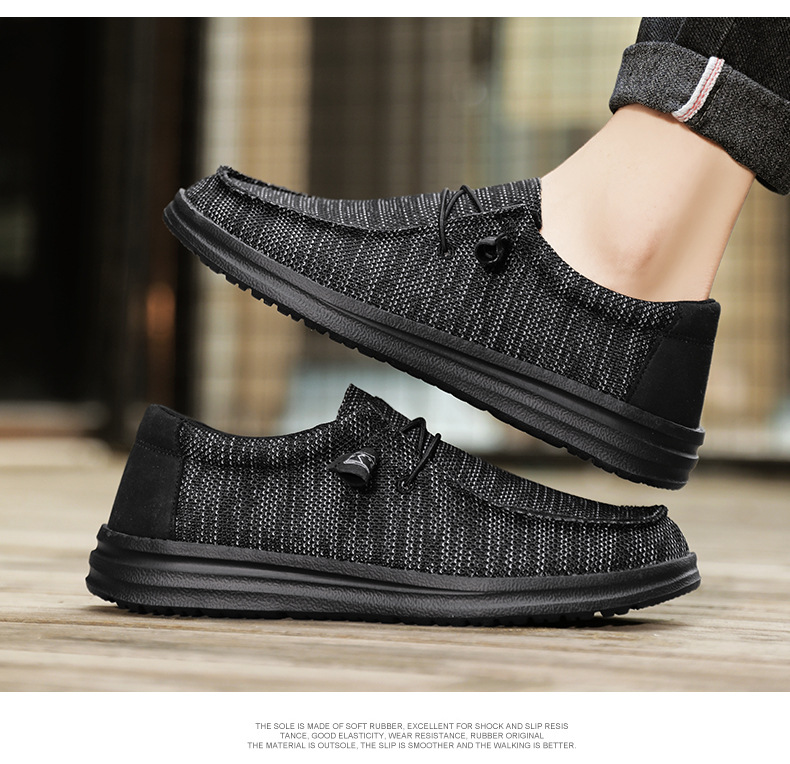 Extra Large Size Cross-border Fly-knit Casual Shoes For Men, Lightweight Slip-on Loafers, Flat Shoes, Men's Loafers In_vogvips.com