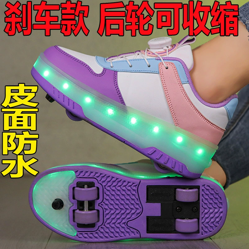 Footwear, children's brake, shoes for street skating for boys, skates on four wheels, (Cross-border trading), for teenagers
