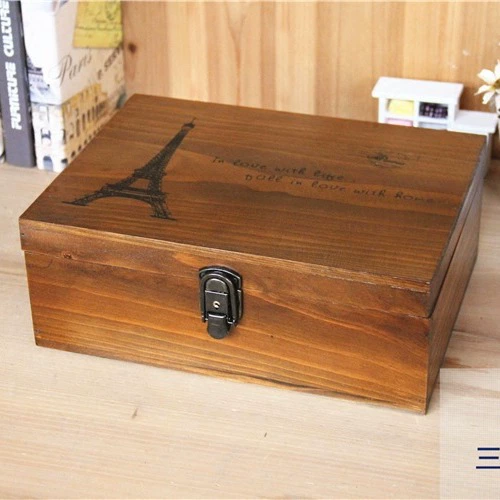 Средняя Zakka ретро деревянная косметичка с замком для хранения органического антикварного ювелирного изделия деревянная шкатулка для документов