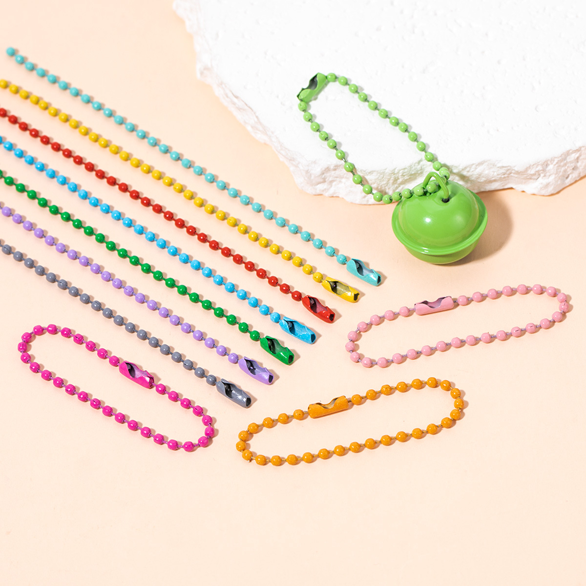 12mm Colorful Painted Wave Bead Chain Round Bead Chain Diy Jewelry...