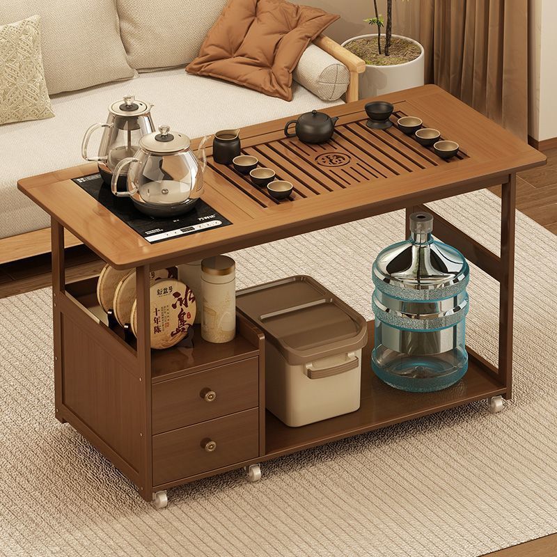 Mobile Home Tea Table Tea Table Tea Cart Water Kettle Integrated Living Room Sofa Coffee Table Non-Solid Wood Tea Cabinet Tea Set