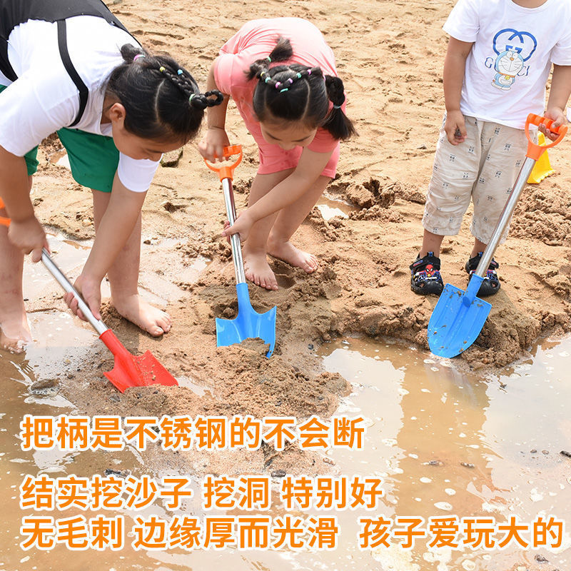 (2개) 어린이 해변 장난감 세트 모래 발굴 모래 양동이 도구 소년과 소녀 큰 눈 발굴 삽 더미 눈