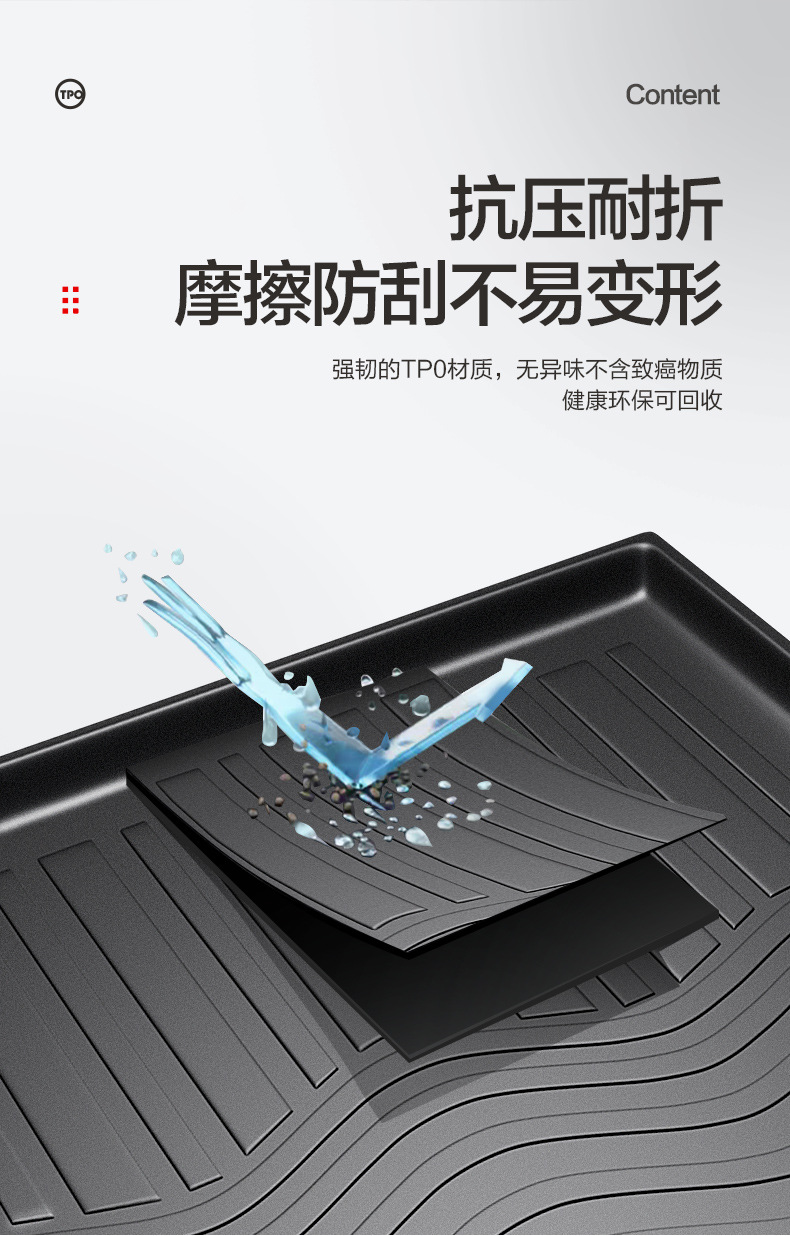 Suitable for Xiaopeng P7 Trunk Mat Auto Supplies Modified Accessories Interior Special TPE Waterproof Trunk Mat