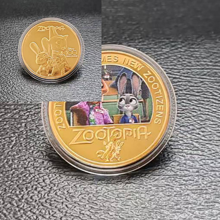 Medalla de zoo loco metal artesanía monedas de oro de color monedas de juguete recuerdo recuerdo de la colección de zoo