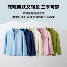 童装立领卫衣秋冬款撞色男孩双面摇粒绒保暖拉链上衣儿童套头外套