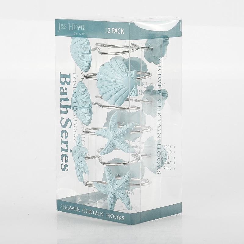 Cortina de ducha de resina hebilla de baño 12 piezas C-tipo gancho abierto cortina hebilla colgante anillo cortina partición puerta cortina Accesorios