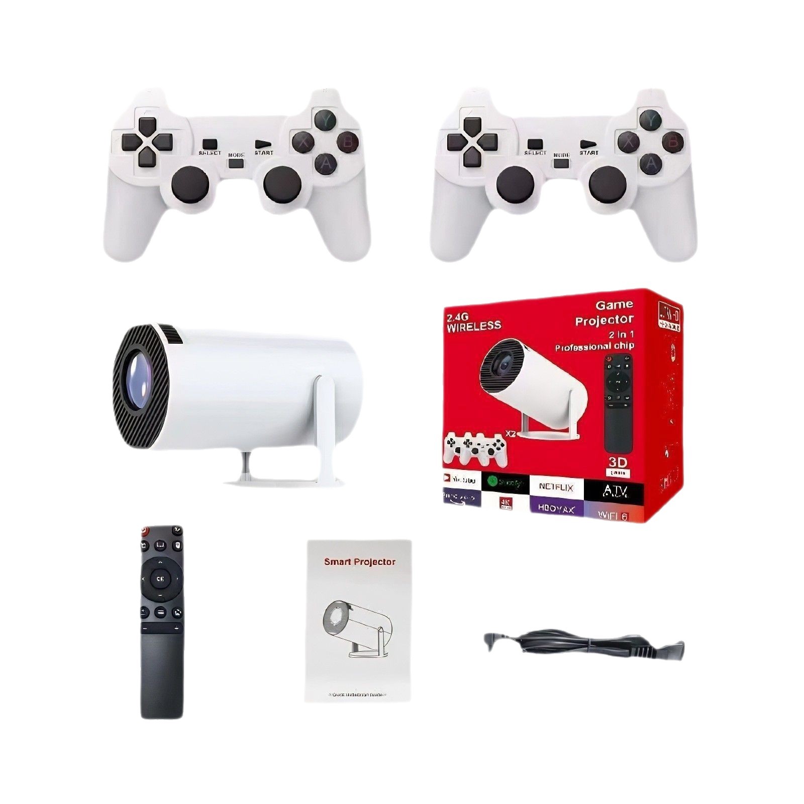 Proyector de juegos de doble mango HY300 juego 4K proyector 713 cañón 720P GAMES PROJECTOR