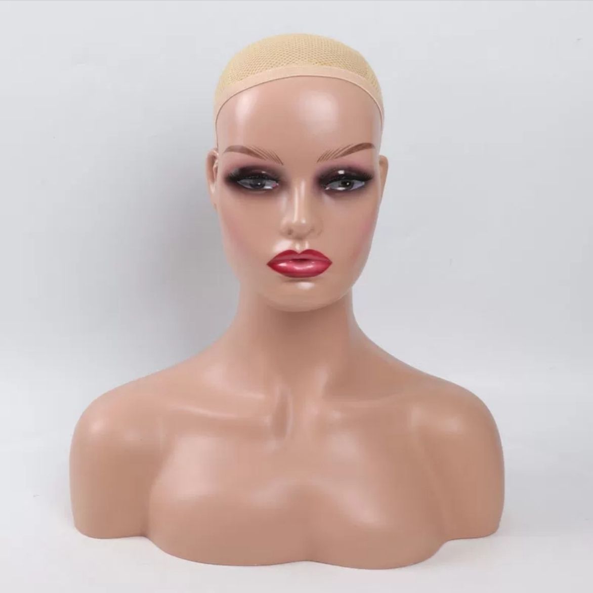 Maniquí Cabeza Femenina para Pelucas y Sombreros de Plástico para Exhibición y Fotografía